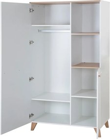 Biała szafa dziecięca w dekorze dębu 52x180x180 cm Léon – Roba