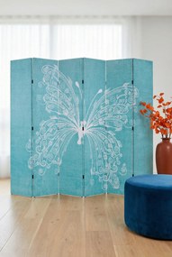 Niebieski parawan wewnętrzny z motylem W3-M12