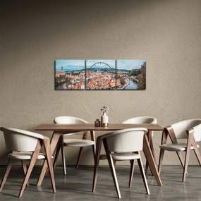 Obraz - Český Krumlov (z zegarem) (90x30 cm)