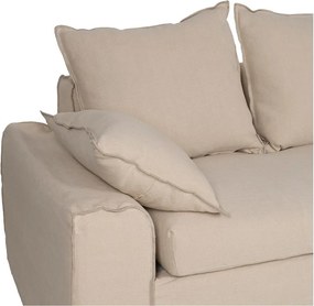 Kremowy lniany narożnik (prawostronny/z szezlongiem) – Ixia