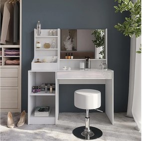 Stół toaletowy biały/biały wysoki połysk 119.8x50.1x76 sherry