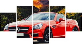 Obraz - czerwony Mercedes (125x70 cm)