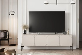 Szafka RTV czterodrzwiowa Sonatia na metalowych nogach 200 cm - kaszmir