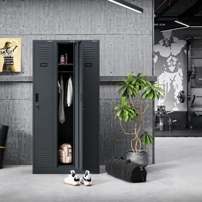 Szafka pracownicza metalowa antracytowa KACPER II 1 Plus 400 x 1800 x 500 mm