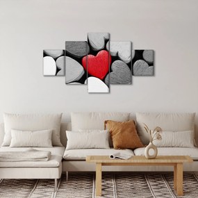 Obraz drewnianych serc (125x70 cm)