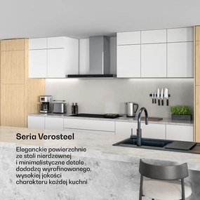 Klarstein Verosteel 90cm Ekst/Recy Okap przyścienny Stal nierdzewna