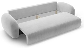 Jasnoszara aksamitna rozkładana/ze schowkiem sofa 262 cm Tonale – Cosmopolitan Design