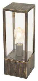 Zewnetrzna Lampa podłogowa zewnętrzna w stylu vintage, złoto antyczne, 40 cm, IP44 - CharloisPrzemysłowy Oswietlenie zewnetrzne