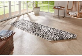 Czarno-kremowy chodnik odpowiedni na zewnątrz NORTHRUGS Jardin, 80x250 cm