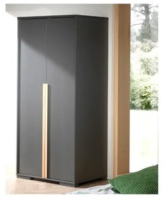 Ciemnoszara szafa dziecięca 98x195 cm London – Vipack
