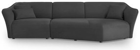 Ciemnoszary narożnik z materiału bouclé Tokyo – Cosmopolitan Design