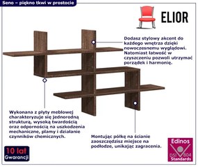 Stylowa półka wisząca brązowy dąb - Seno