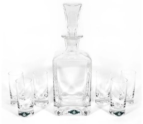 Zestaw 1x szklana butelka, 1x szklany korek i 6x szkło do shotów bezbarwny