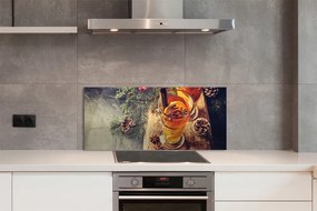 Szklany Panel Herbata z Goździkami i Owocami