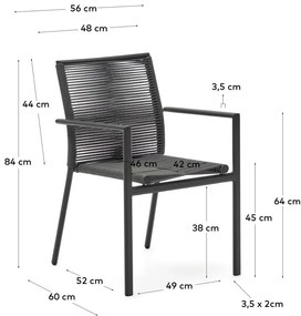 Ciemnoszare metalowe krzesło ogrodowe Culip – Kave Home