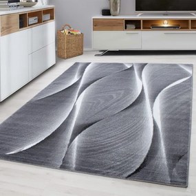 Dywan nowoczesny Parma wstęgi szaro-czarny 200 cm x 290 cm