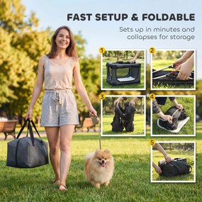 PawHut Składana torba transportowa dla psa z poduszką, zdejmowanym i nadającym się do prania pokrowcem, wykonana z tkaniny Oxford, dla psów do 22 kg, zielony wojskowy | Aosom PL