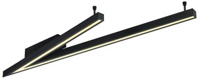 Czarna lampa sufitowa LED ze sterowaniem głosowym/mobilną aplikacją i metalowym kloszem 35x127.5 cm Cicanto – CINQUE