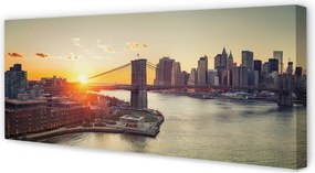 Fotoobraz na płótnie Wschód Słońca nad Mostem Rzecznym