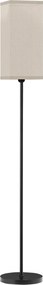 HOMCOM Nowoczesna lampa stojąca z abażurem z tkaniny sztucznego lnu i wyłącznikiem nożnym, do salonu i sypialni, Metal, Czarna