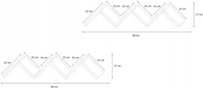 2 półki na książki zygzak dąb sonoma Livorno 12X