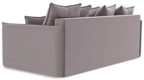 Lawendowa aksamitna rozkładana/ze schowkiem sofa 225 cm Hula – Makamii