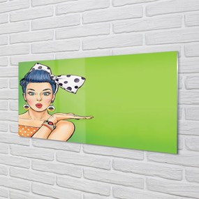 Panel nad Blat Kuchenny Kobieta z Czerwonymi Ustami i Kokardą