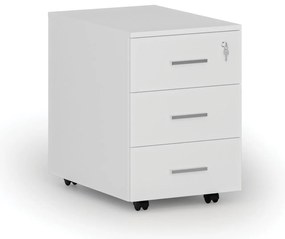 Kontener biurowy mobilny SOLID, 3 szuflady, biały