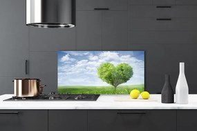 Szkło Ozdobne do Kuchni Drzewo z Motywem Serca