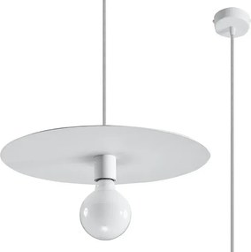 Biała industrialna lampa wisząca rondo M5-K88