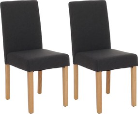 Krzesło do jadalni Littau (zestaw 2 sztuk),  tkanina, czarny, jasne nogi