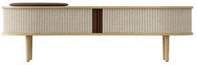 Beżowa szafka pod TV w dekorze dębu 140x40 cm Audacious – UMAGE