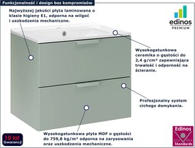 Zielona szafka łazienkowa z umywalką P3-S58