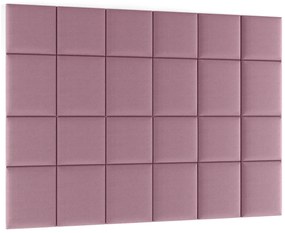 Zestaw 24 paneli tapicerowanych QUADRATTA 240x180 różowy ELTAP