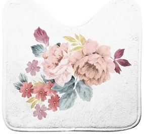 Biało-różowy dywanik łazienkowy do WC 45x45 cm Jayana – douceur d'intérieur