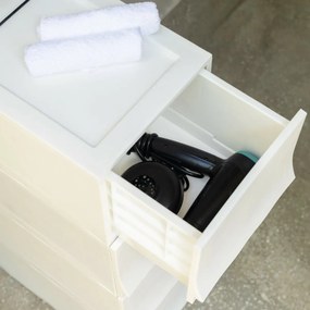 Modułowy pojemnik Wave Junior Snow bez kółek 43,4x 27,2 x 22 cm, wąski - 1 szuflada