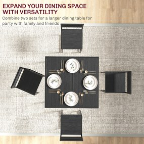 3-częściowy zestaw wysokiego stołu HOMCOM, zestaw 3-częściowy, 2 krzesła, 1 stół, 90 cm x 47 cm x 76 cm, czarny