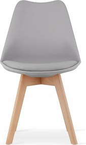 Valora KOVA Okrągły Stół Ø80 Biały + 4 Krzesła RIKX Szare