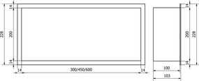 Mexen X-Wall-R półka wnękowa z kołnierzem 45 x 20 cm, złota szczotkowana - 1950452010