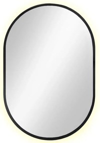 Czarne owalne eleganckie lustro 95x40 cm M2-S38