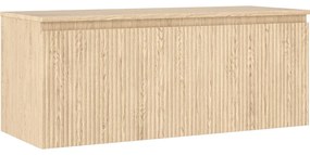 Mexen Rivel szafka łazienkowa podumywalkowa 120 cm z blatem, 1 szuflada, ryflowana , dąb - 91A20-12047-1-BFC81