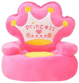 Różowy pluszowy fotelik dziecięcy księżniczka E4-Z71