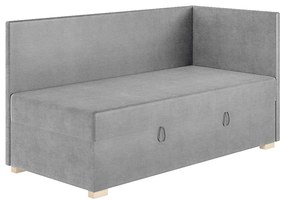 Szare narożne łóżko dziecięce ze schowkiem i materacem 90x200 cm Flexi – Ghado