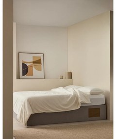 Szare tapicerowane łóżko dwuosobowe ze schowkiem 180x200 cm Matters – Kave Home