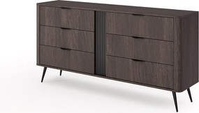 Komoda, dąb Dunin w połączeniu z czernią, 163,2 x 81,2 x 38 cm