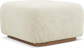 Pufa - z tkaniny bouclé - biały - AILANI