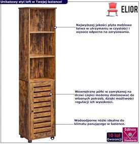 Industrialny słupek łazienkowy rustykalny brąz N7-W85