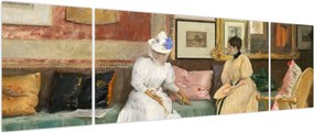 Obraz - William Merritt Chase, A Friendly Call, reprodukcje (170x50 cm)
