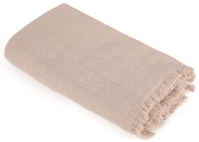 Brązowa narzuta z bawełny z recyklingu 170x205 cm Merlin – Mijolnir