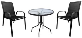 Zestaw mebli ogrodowych stolik BERGAMO FI70 + 2 krzesła PATIO do ogrodu na balkon
